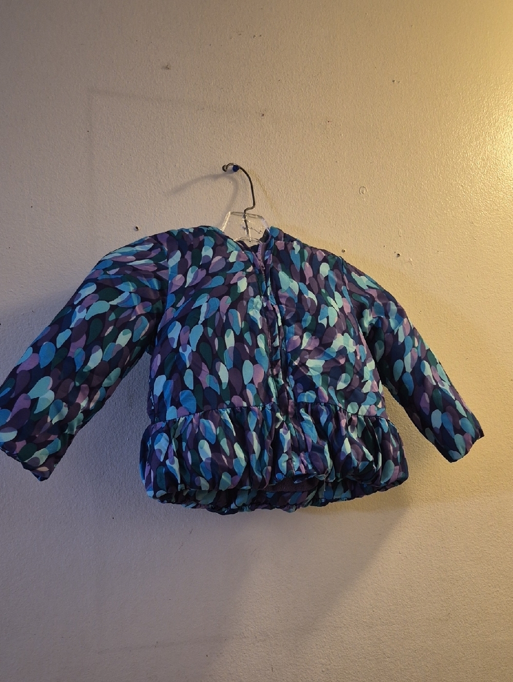 Gymboree Teal & Purple Patterned Puffer Jacket